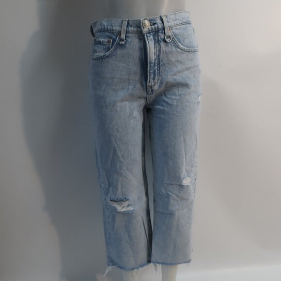 Women Rag & Bone New Girl Ruth Light Blue Super High-Rise Straight Denim Jean 26 - Picture 1 of 10